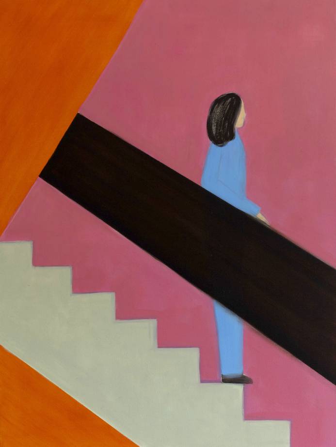 Dorothea Trapp: 2016, Treppe, 80 x 60 cm, Öl auf Baumwolle