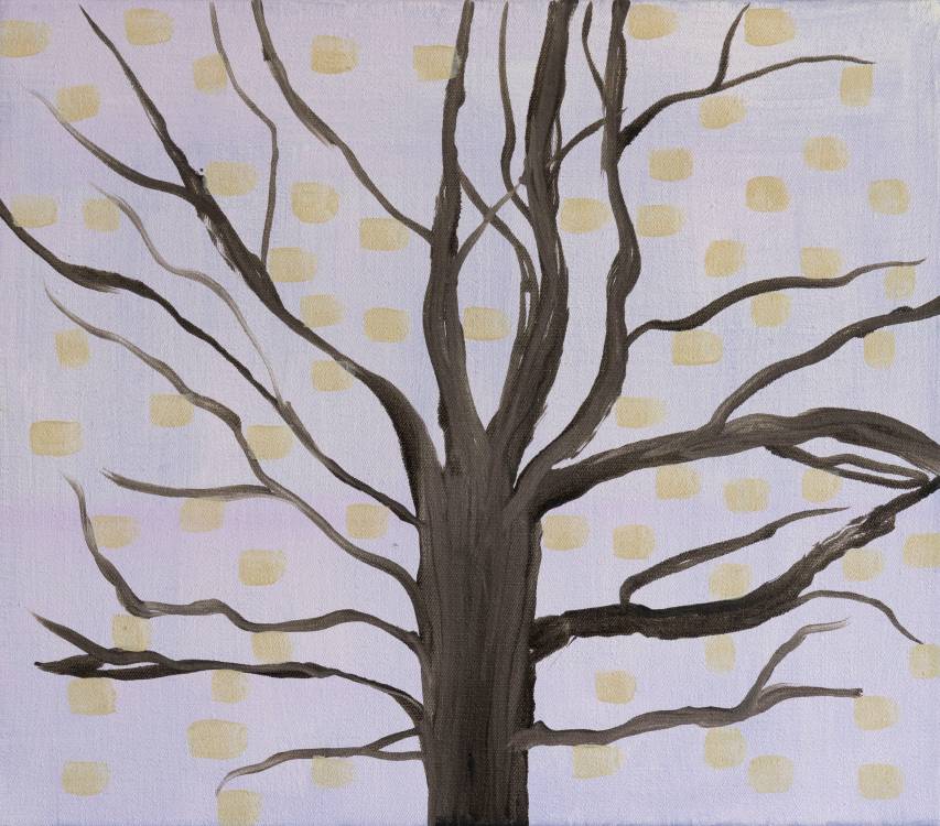 Dorothea Trapp: 2011, Baum vor dem Frühling, 26 x 30 cm, Öl auf Leinwand