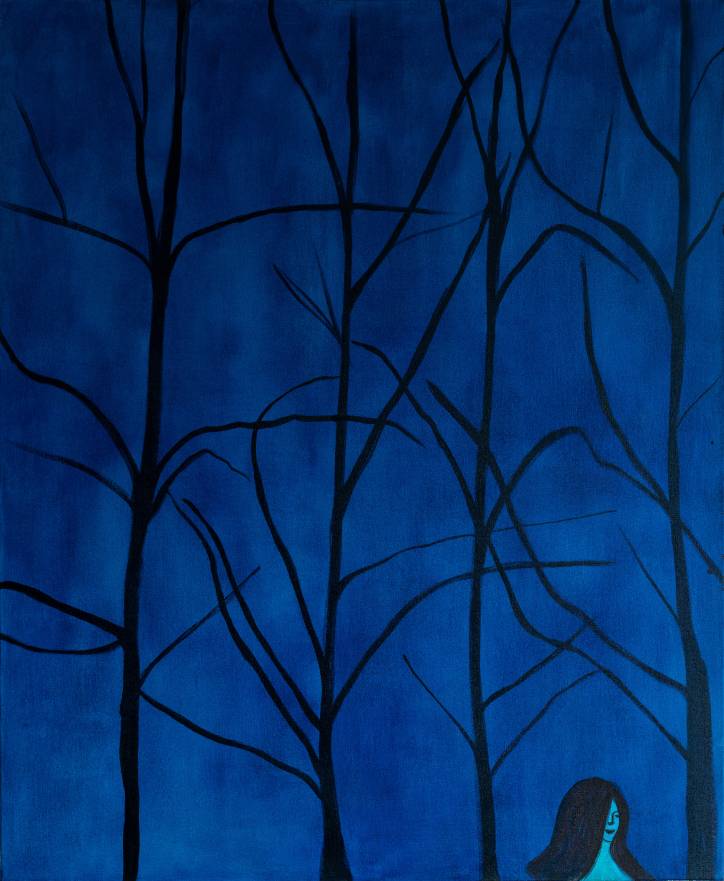 2025, Abends, 73 x 60 cm, Öl auf Baumwolle,