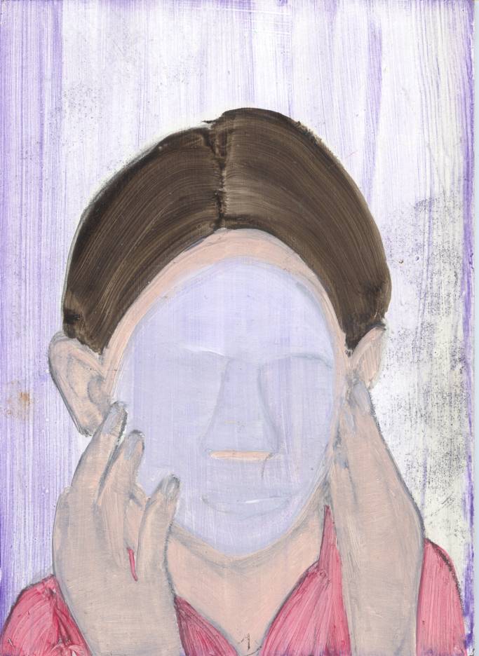 2012, Maske, 18 x 13 cm, Öl auf Holz