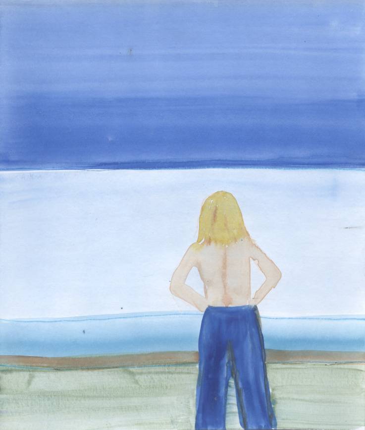 2024, Mensch am Meer, 25 x 21 cm, Papier