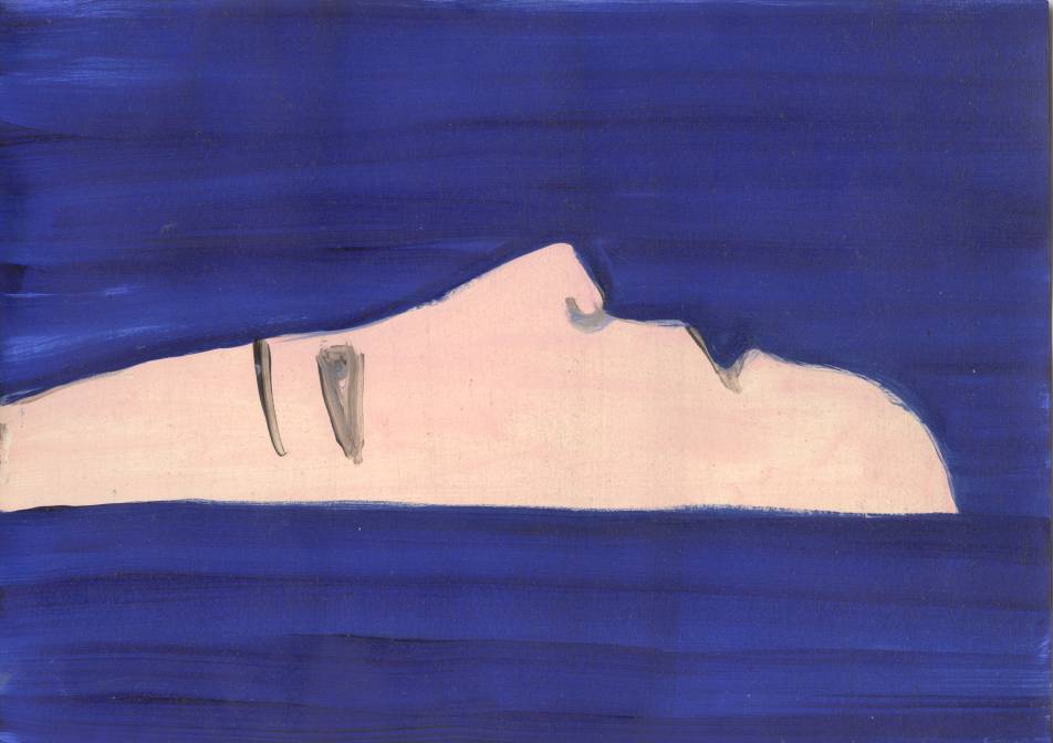 2024, Schwimmer, 21 x 29.5 cm, Acrylfarbe, Ölfarbe und Papier